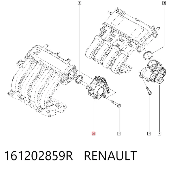 Przepustnica, komplet 161202859R Renault (RVI)