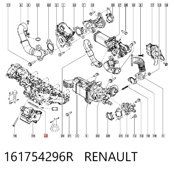Uszczelka przepustnicy 161754296R Renault (RVI)