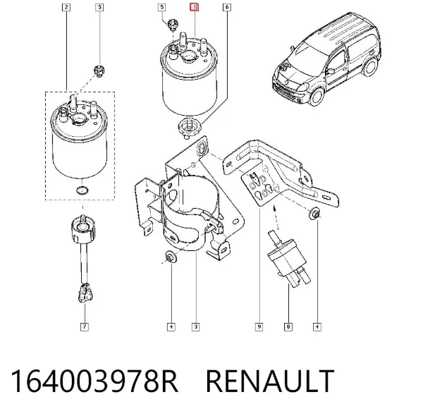 Filtr paliwa 164003978R Renault (RVI)
