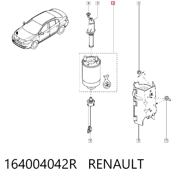 Filtr paliwa 164004042R Renault (RVI)