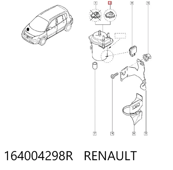 Filtr paliwa 164004298R Renault (RVI)