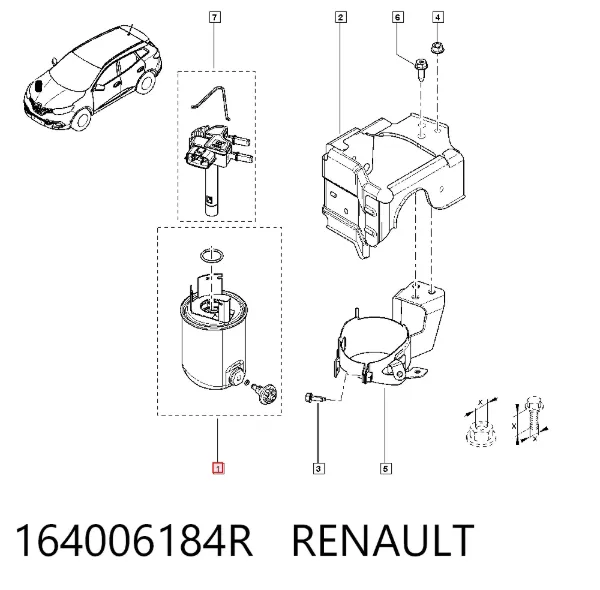 Filtr paliwa 164006184R Renault (RVI)
