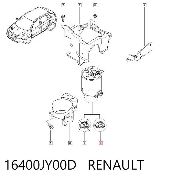 Filtr paliwa 16400JY00D Renault (RVI)