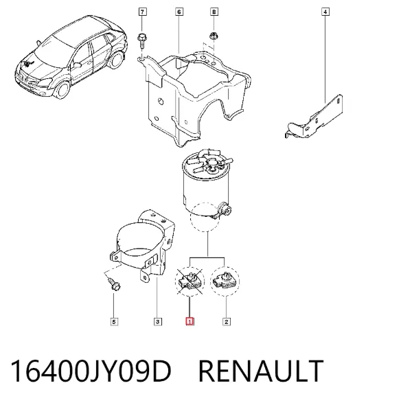 Filtr paliwa 16400JY09D Renault (RVI)