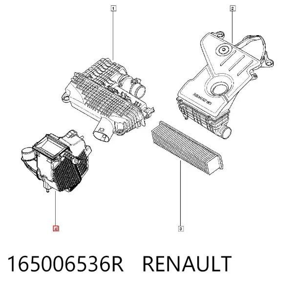 Obudowa filtra powietrza 165006536R Renault (RVI)