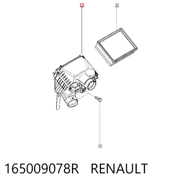 Obudowa filtra powietrza 165009078R Renault (RVI)