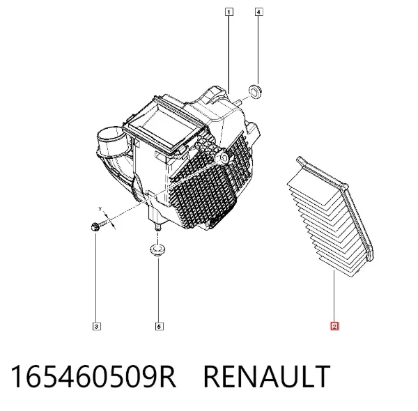 Filtr powietrza 165460509R Renault (RVI)