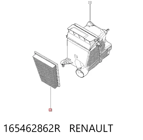 Filtr powietrza 165462862R Renault (RVI)