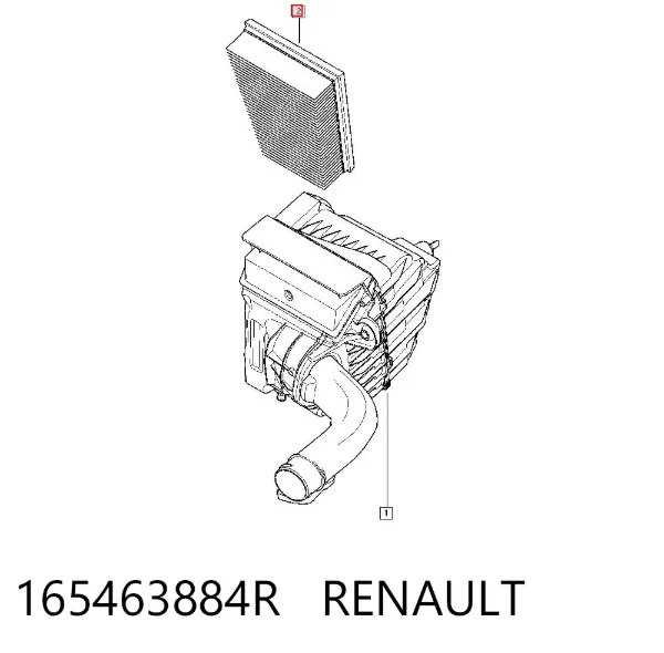 Filtr powietrza 165463884R Renault (RVI)