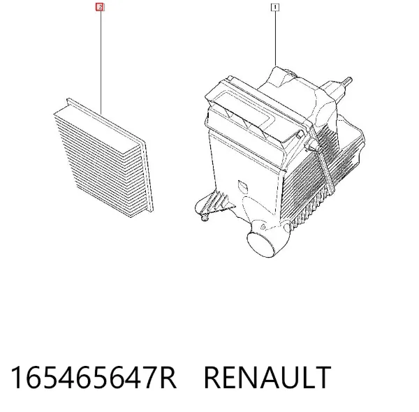 Filtr powietrza 165465647R Renault (RVI)