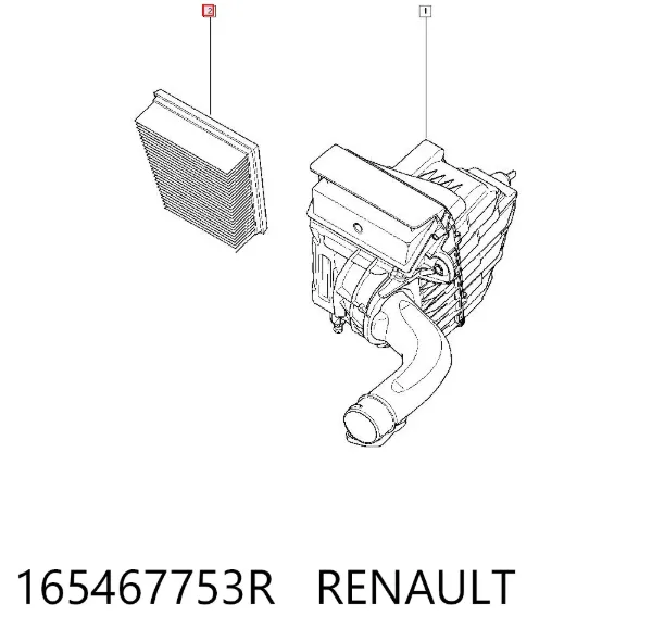 Filtr powietrza 165467753R Renault (RVI)