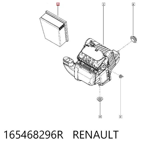 Filtr powietrza 165468296R Renault (RVI)