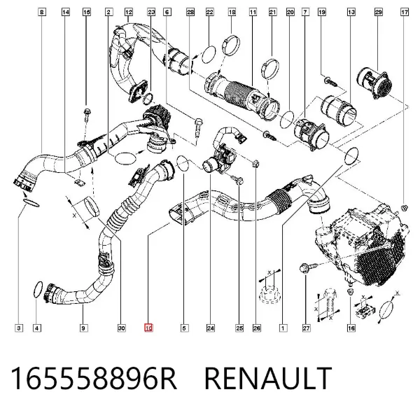 Króciec powietrza, wlot filtra powietrznego 165558896R Renault (RVI)