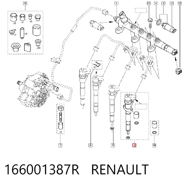 Wtryskiwacz paliwa 166001387R Renault (RVI)