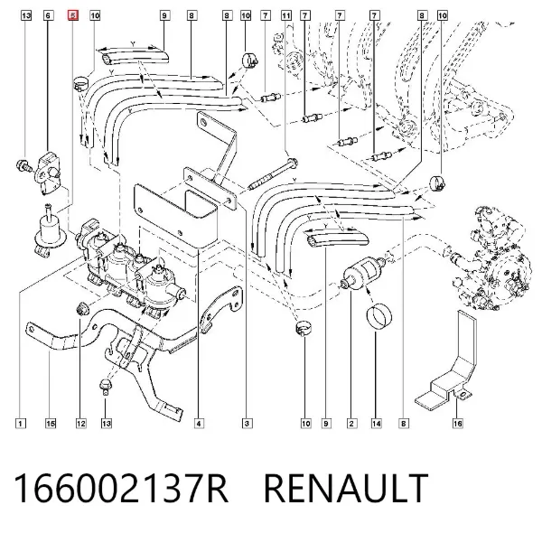 Wtryskiwacz paliwa 166002137R Renault (RVI)