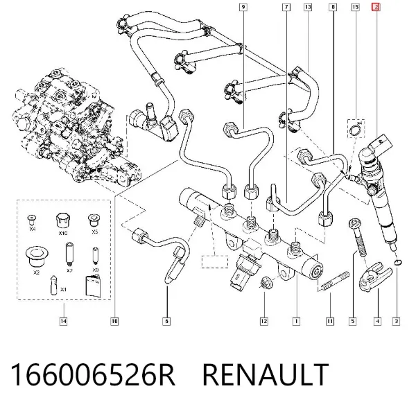 Wtryskiwacz paliwa 166006526R Renault (RVI)