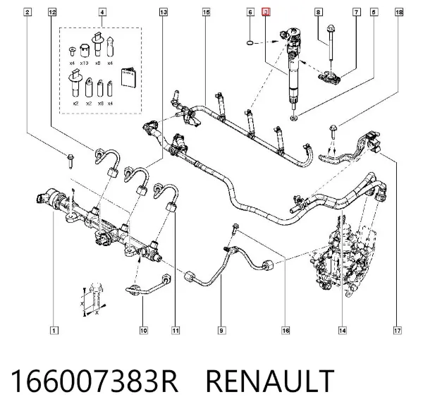 Wtryskiwacz paliwa 166007383R Renault (RVI)