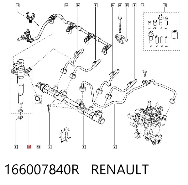 Wtryskiwacz paliwa 166007840R Renault (RVI)