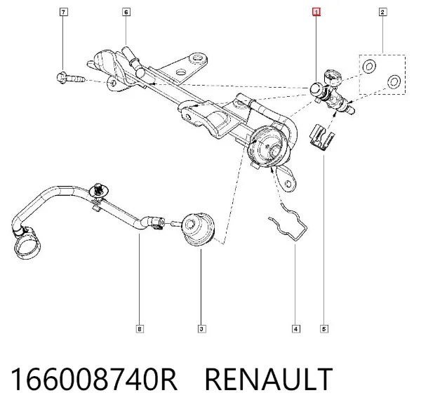 Wtryskiwacz paliwa 166008740R Renault (RVI)