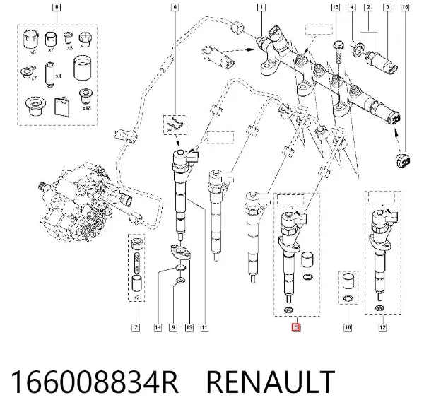 Wtryskiwacz paliwa 166008834R Renault (RVI)