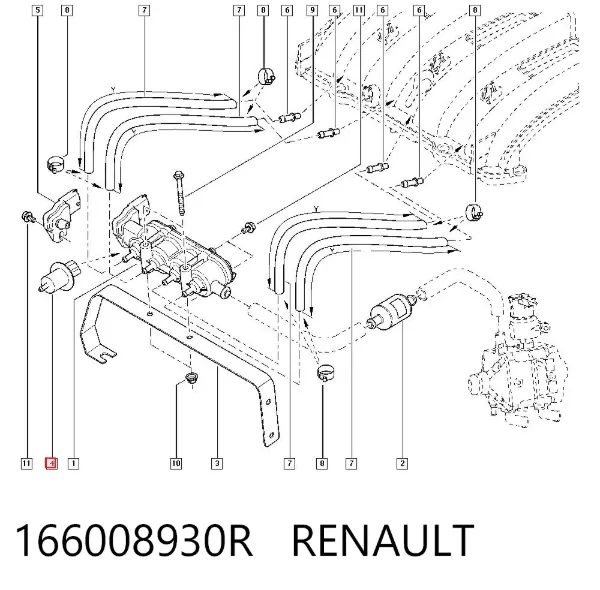 Wtryskiwacz paliwa 166008930R Renault (RVI)
