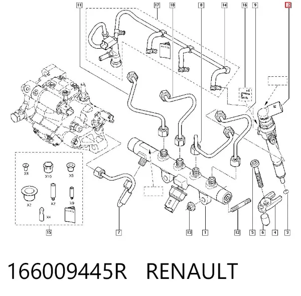 Wtryskiwacz paliwa 166009445R Renault (RVI)