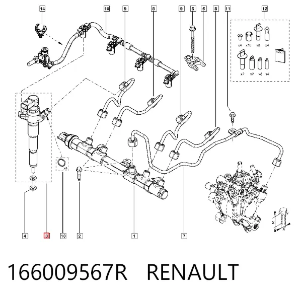 Wtryskiwacz paliwa 166009567R Renault (RVI)