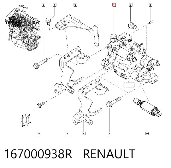 Pompa wtryskowa wysokiego ciśnienia 167000938R Renault (RVI)