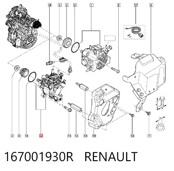 Pompa wtryskowa wysokiego ciśnienia 167001930R Renault (RVI)