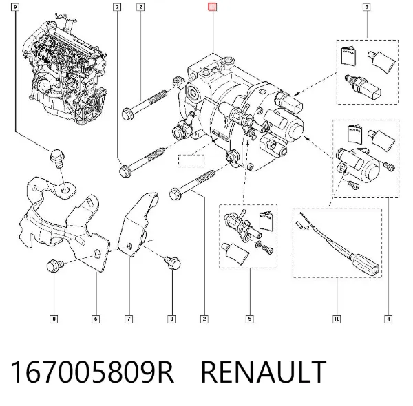 Pompa wtryskowa wysokiego ciśnienia 167005809R Renault (RVI)