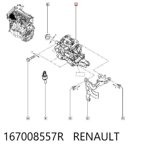 Pompa wtryskowa wysokiego ciśnienia 167008557R Renault (RVI)