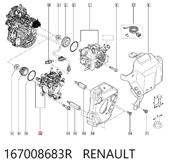 Pompa wtryskowa wysokiego ciśnienia 167008683R Renault (RVI)