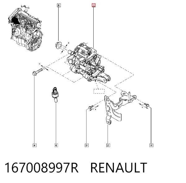 Pompa wtryskowa wysokiego ciśnienia 167008997R Renault (RVI)