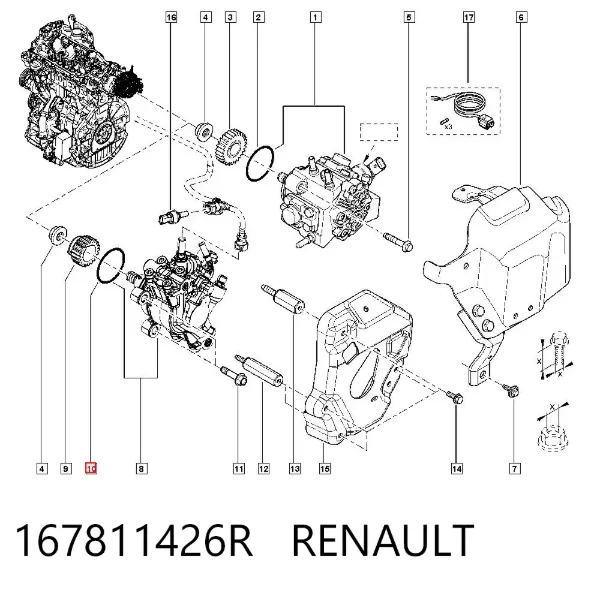 Uszczelka pompy wtryskowej 167811426R Renault (RVI)