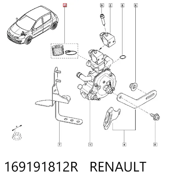 Filtr paliwa 169191812R Renault (RVI)