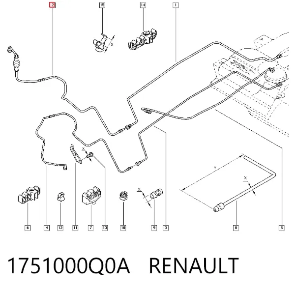 Rurka paliwa, od zbiornika do filtra paliwa 1751000Q0A Renault (RVI)