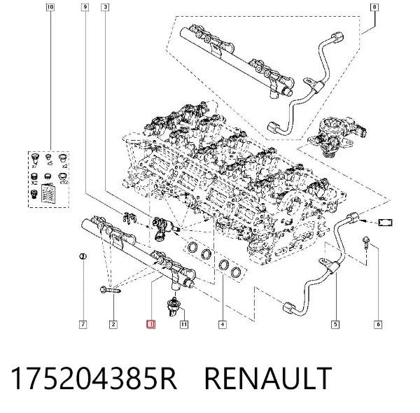 Rozdzielacz paliwa 175204385R Renault (RVI)
