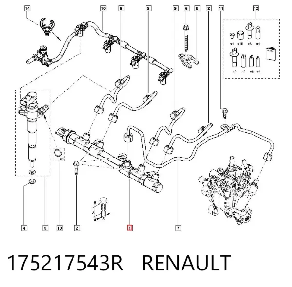 Rozdzielacz paliwa 175217543R Renault (RVI)