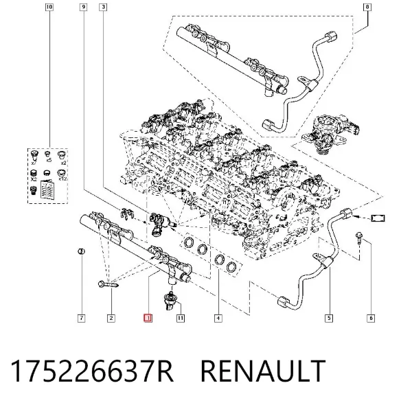 Rozdzielacz paliwa 175226637R Renault (RVI)