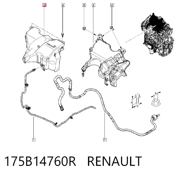 Pokrywa silnika dekoracyjna 175B14760R Renault (RVI)