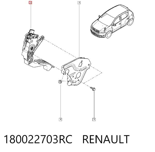Pedał przyspieszenia (gazu) 180022703RC Renault (RVI)
