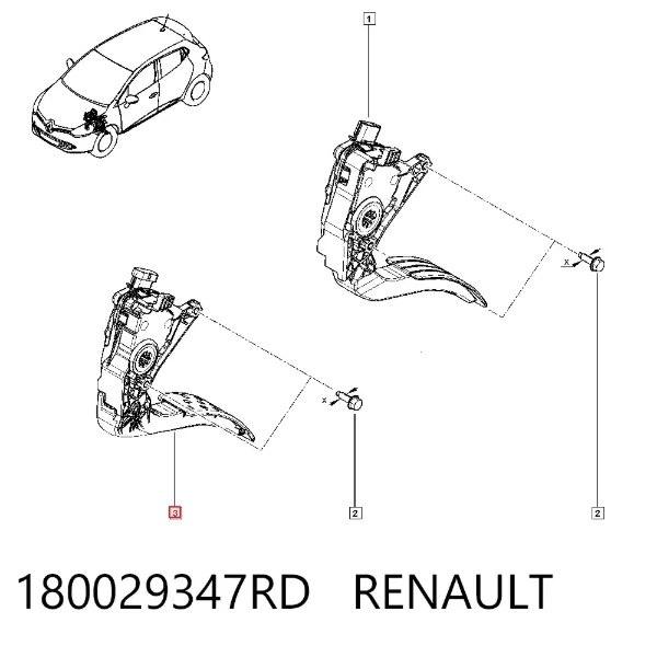 Pedał przyspieszenia (gazu) 180029347RD Renault (RVI)