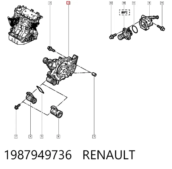 Pompa chłodząca wodna 1987949736 Renault (RVI)