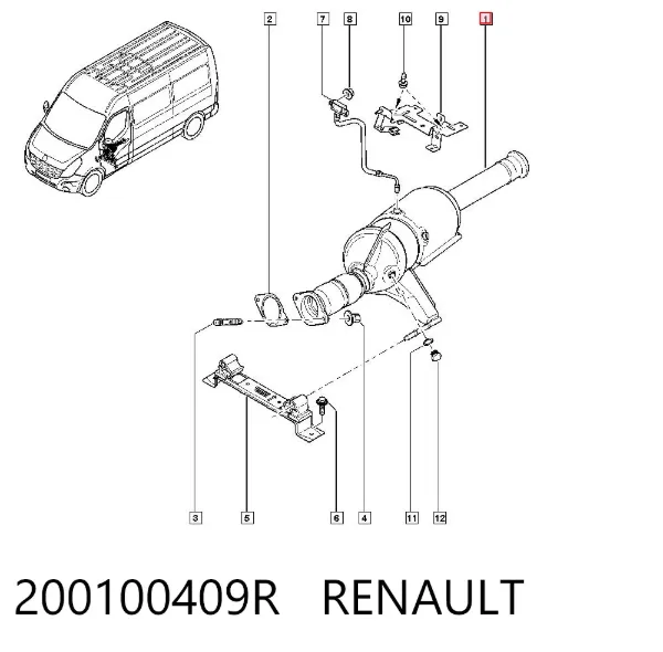 Filtr cząstek stałych układu wydechowego 200100409R Renault (RVI)