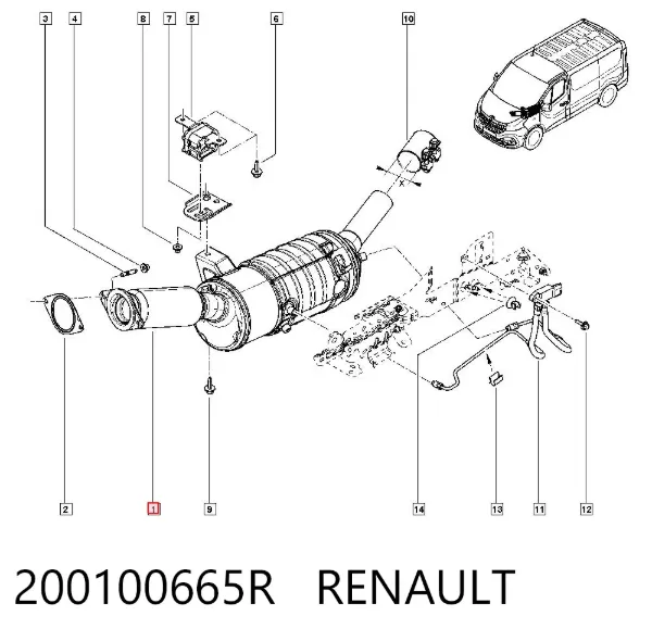 Filtr cząstek stałych układu wydechowego 200100665R Renault (RVI)
