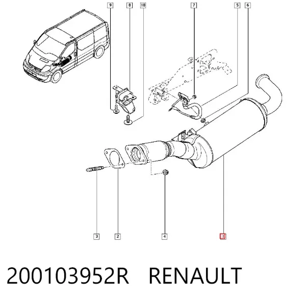 Filtr cząstek stałych układu wydechowego 200103952R Renault (RVI)