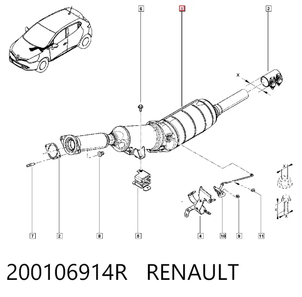 Filtr cząstek stałych układu wydechowego 200106914R Renault (RVI)