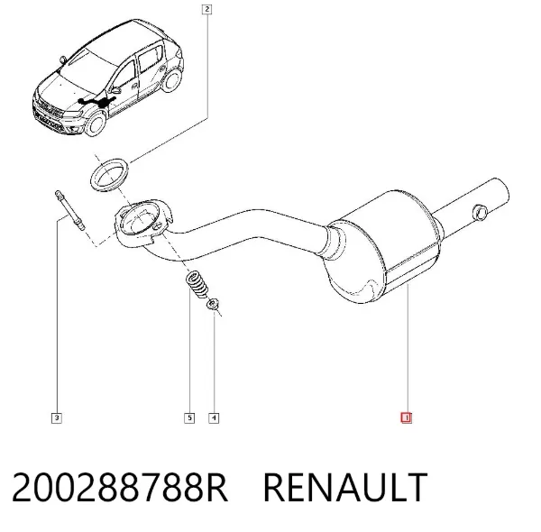 Konwerter-katalizator 200288788R Renault (RVI)