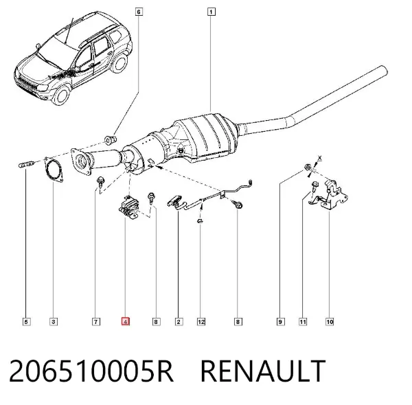 Poduszka mocowania tłumika 206510005R Renault (RVI)