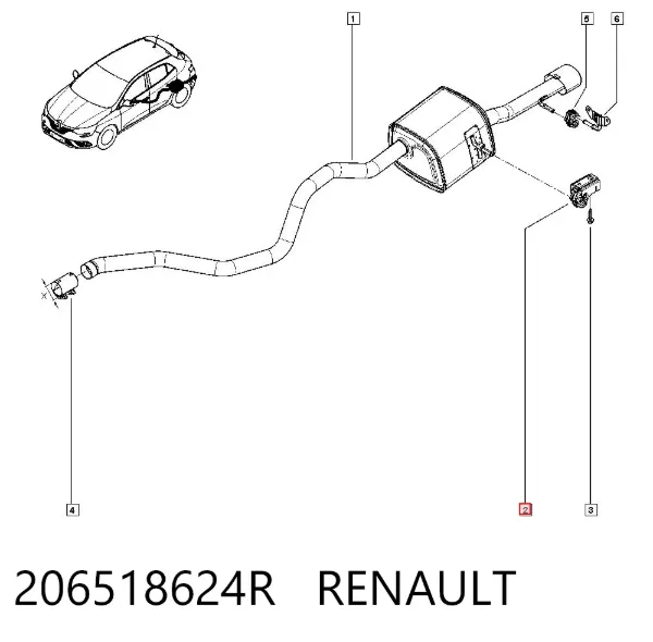 Poduszka mocowania tłumika 206518624R Renault (RVI)